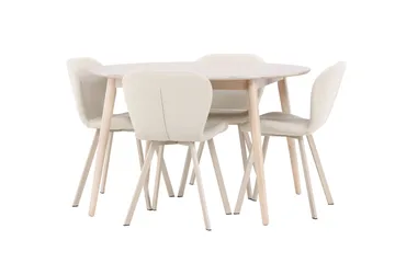 Rund matgrupp Venture Home Beige Vitputsad 4st - Møbler - Borde - Spisebordssæt