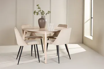 Rund matgrupp Venture Home Beige Vitputsad 4st - Møbler - Borde - Spisebordssæt