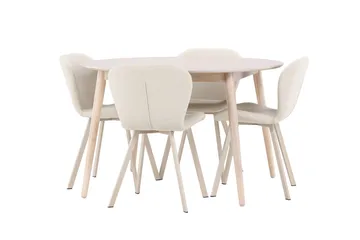 Rund matgrupp Venture Home Beige Vitputsad 4st - Møbler - Borde - Spisebordssæt