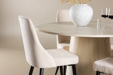 Rund matgrupp Venture Home Beige Vitputsad 4st - Møbler - Borde - Spisebordssæt