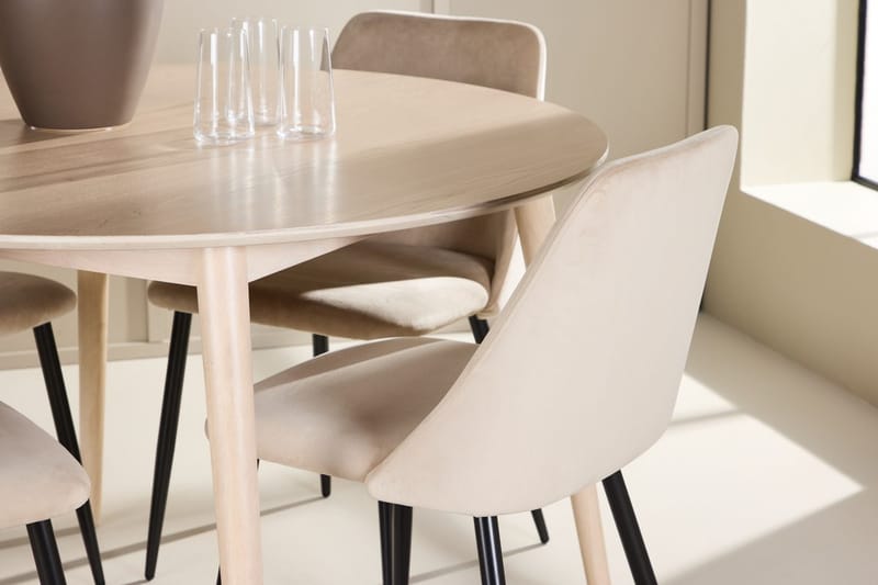 Rund matgrupp Venture Home Beige Vitputsad 4st - Møbler - Borde - Spisebordssæt