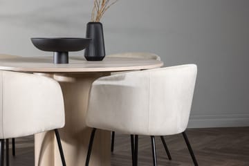 Rund matgrupp Venture Home Beige Vitputsad 4st - Møbler - Borde - Spisebordssæt