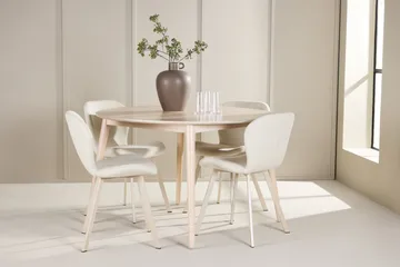 Rund matgrupp Venture Home Beige Vitputsad 4st - Møbler - Borde - Spisebordssæt