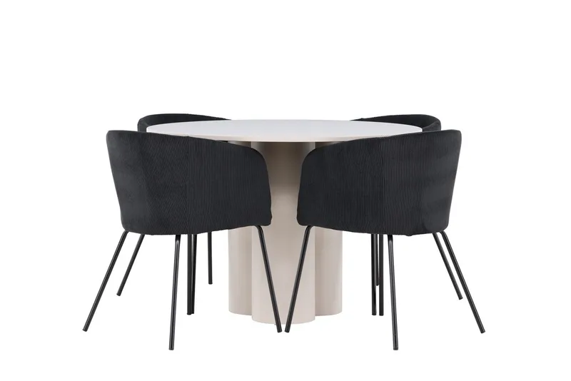 Rund matgrupp Venture Home Beige - Møbler - Borde - Spisebordssæt