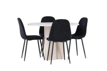Rund matgrupp Venture Home Beige - Møbler - Borde - Spisebordssæt