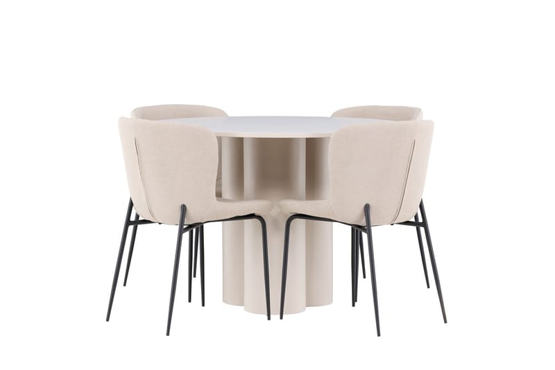 Rund matgrupp Venture Home Beige - Møbler - Borde - Spisebordssæt
