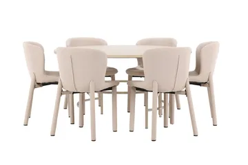 Rund matgrupp Venture Home Beige - Møbler - Borde - Spisebordssæt