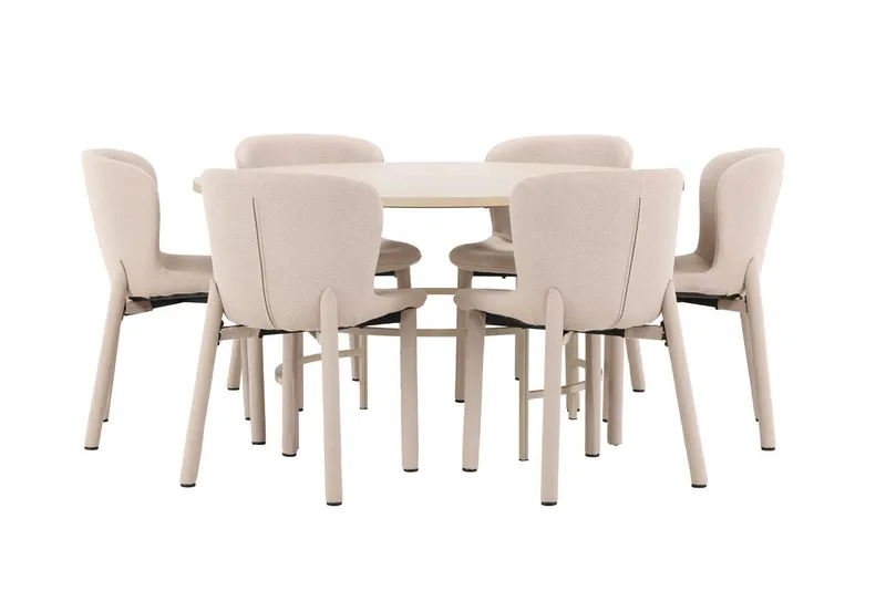 Rund matgrupp Venture Home Beige - Møbler - Borde - Spisebordssæt