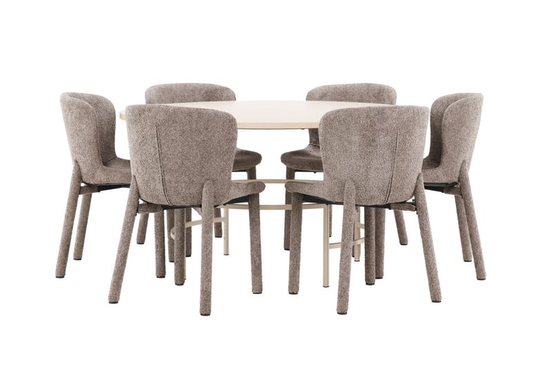 Rund matgrupp Venture Home Beige - Møbler - Borde - Spisebordssæt