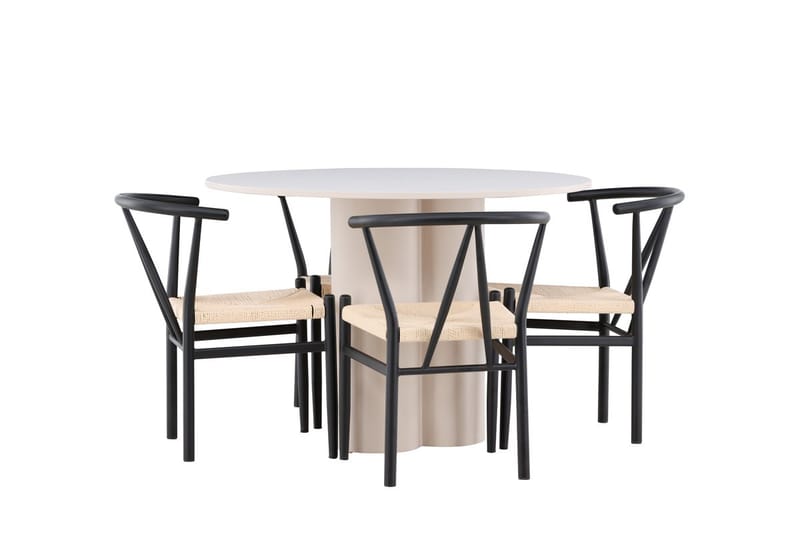 Rund matgrupp Venture Home Beige - Møbler - Borde - Spisebordssæt