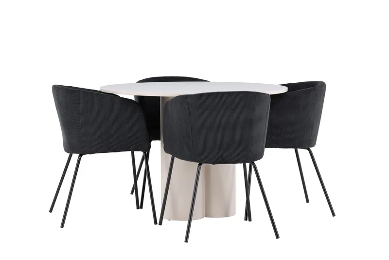 Rund matgrupp Venture Home Beige - Møbler - Borde - Spisebordssæt