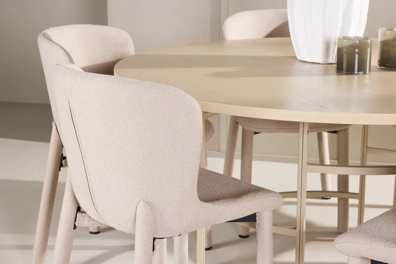 Rund matgrupp Venture Home Beige - Møbler - Borde - Spisebordssæt