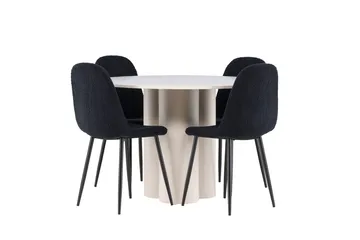 Rund matgrupp Venture Home Beige - Møbler - Borde - Spisebordssæt