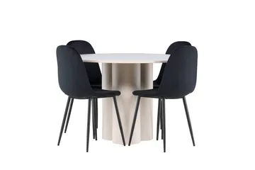Rund matgrupp Venture Home Beige - Møbler - Borde - Spisebordssæt