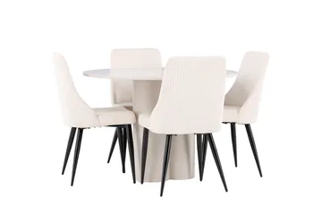 Rund matgrupp Venture Home Beige - Møbler - Borde - Spisebordssæt