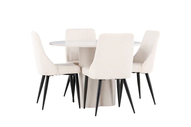 Rund matgrupp Venture Home Beige - Møbler - Borde - Spisebordssæt