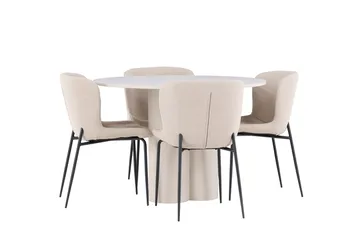 Rund matgrupp Venture Home Beige - Møbler - Borde - Spisebordssæt