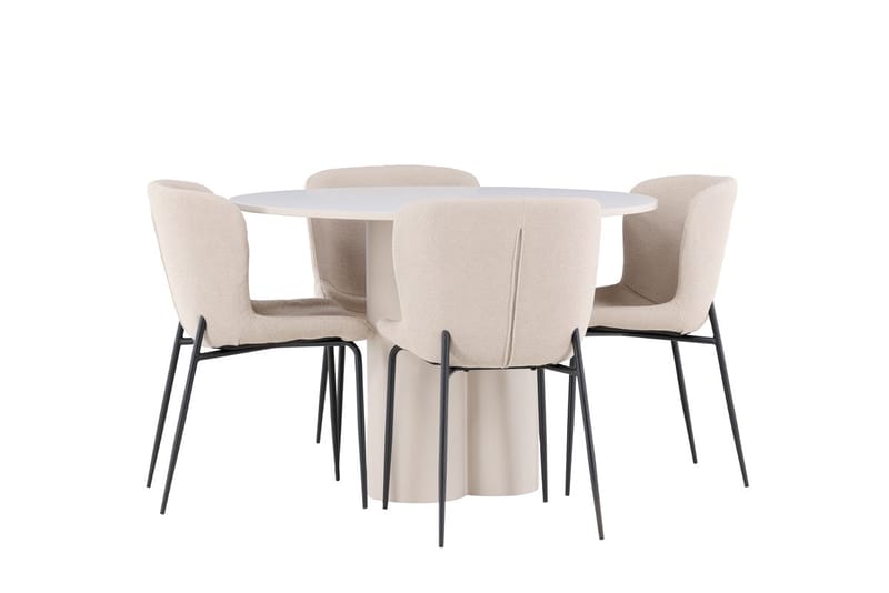 Rund matgrupp Venture Home Beige - Møbler - Borde - Spisebordssæt