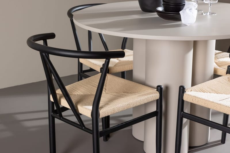 Rund matgrupp Venture Home Beige - Møbler - Borde - Spisebordssæt