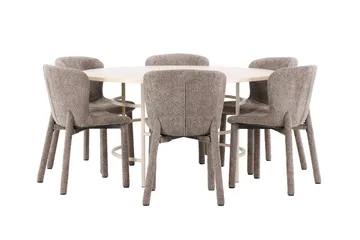 Rund matgrupp Venture Home Beige - Møbler - Borde - Spisebordssæt