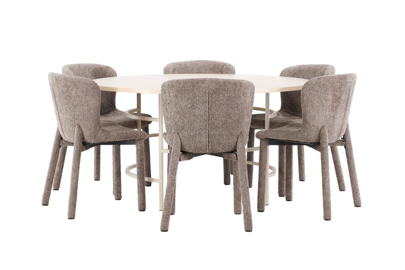 Rund matgrupp Venture Home Beige - Møbler - Borde - Spisebordssæt