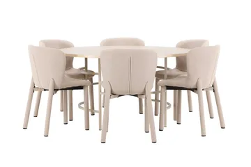 Rund matgrupp Venture Home Beige - Møbler - Borde - Spisebordssæt