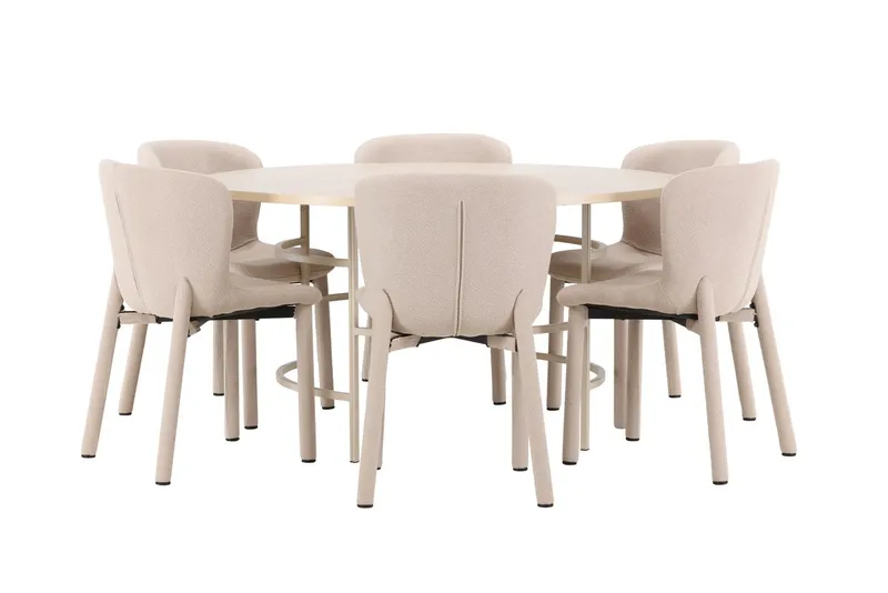 Rund matgrupp Venture Home Beige - Møbler - Borde - Spisebordssæt