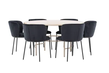 Rund matgrupp Venture Home Beige - Møbler - Borde - Spisebordssæt