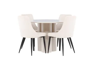 Rund matgrupp Venture Home Beige - Møbler - Borde - Spisebordssæt