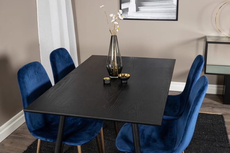 Rund matgrupp Venture Home Blå Svart 4st - Møbler - Borde - Spisebordssæt