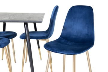 Rund matgrupp Venture Home Blå Svart 4st - Møbler - Borde - Spisebordssæt