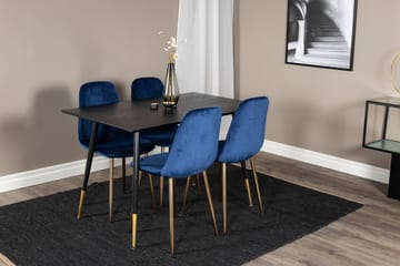 Rund matgrupp Venture Home Blå Svart 4st - Møbler - Borde - Spisebordssæt
