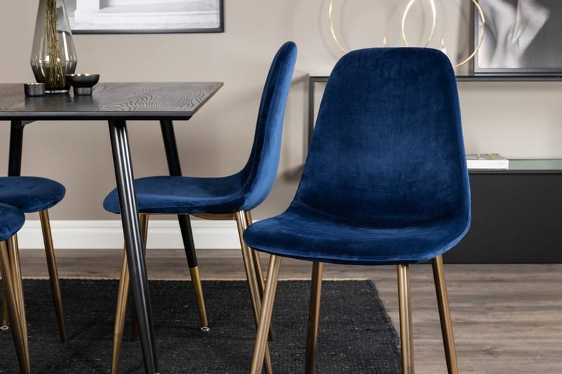 Rund matgrupp Venture Home Blå Svart 4st - Møbler - Borde - Spisebordssæt