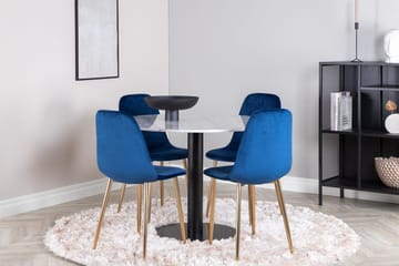 Rund matgrupp Venture Home Blå Vit 4st - Møbler - Borde - Spisebordssæt