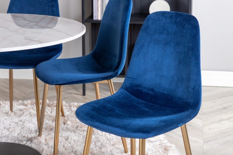 Rund matgrupp Venture Home Blå Vit 6st - Møbler - Borde - Spisebordssæt