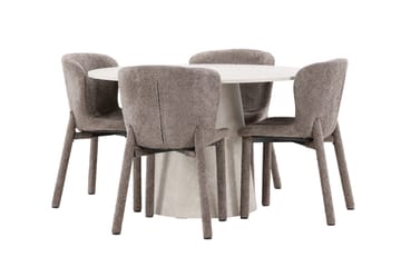 Rund matgrupp Venture Home Brun Beige 4st - Møbler - Borde - Spisebordssæt