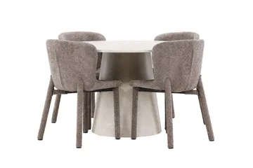 Rund matgrupp Venture Home Brun Beige 4st - Møbler - Borde - Spisebordssæt
