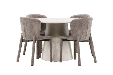 Rund matgrupp Venture Home Brun Beige 4st - Møbler - Borde - Spisebordssæt