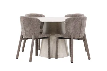 Rund matgrupp Venture Home Brun Beige 4st - Møbler - Borde - Spisebordssæt