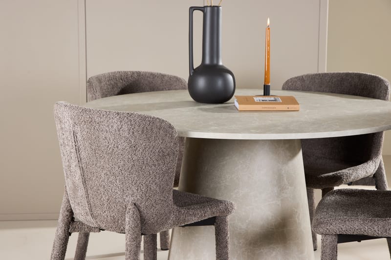 Rund matgrupp Venture Home Brun Beige 4st - Møbler - Borde - Spisebordssæt