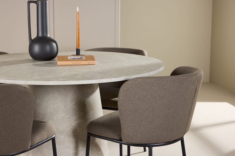 Rund matgrupp Venture Home Brun Beige 4st - Møbler - Borde - Spisebordssæt