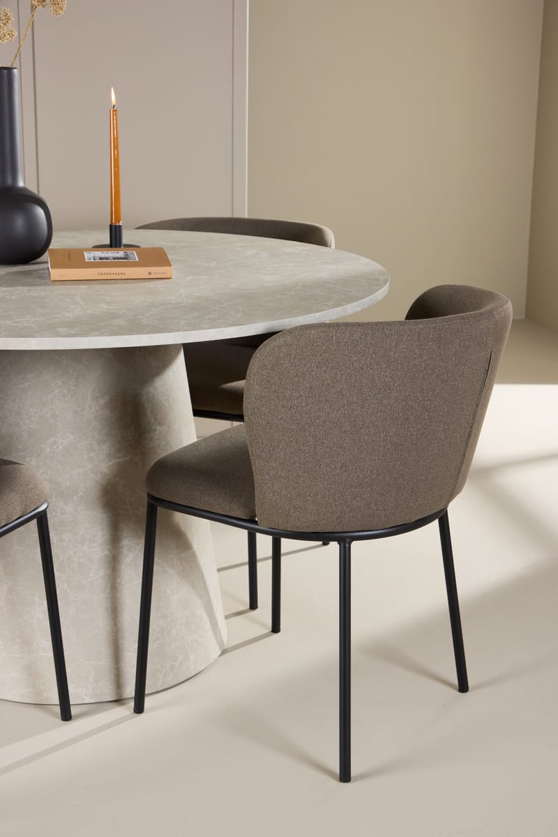 Rund matgrupp Venture Home Brun Beige 4st - Møbler - Borde - Spisebordssæt
