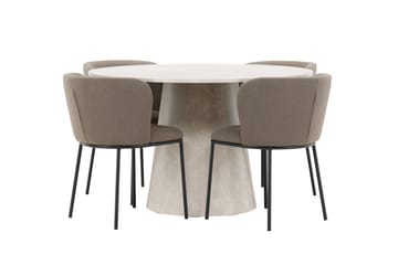 Rund matgrupp Venture Home Brun Beige 4st - Møbler - Borde - Spisebordssæt