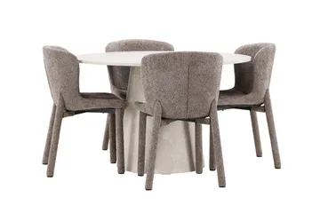 Rund matgrupp Venture Home Brun Beige 4st - Møbler - Borde - Spisebordssæt