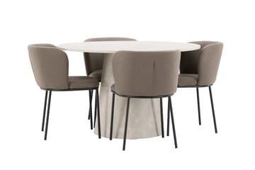 Rund matgrupp Venture Home Brun Beige 4st - Møbler - Borde - Spisebordssæt