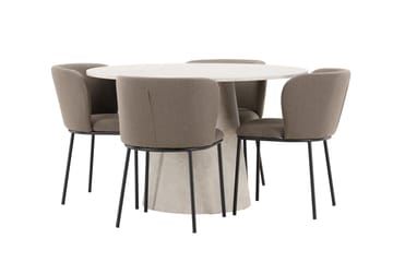 Rund matgrupp Venture Home Brun Beige 4st - Møbler - Borde - Spisebordssæt