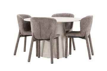 Rund matgrupp Venture Home Brun Beige 4st - Møbler - Borde - Spisebordssæt