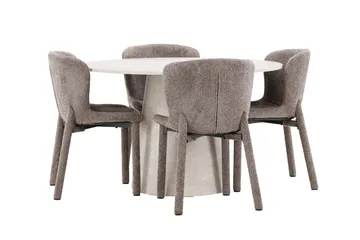 Rund matgrupp Venture Home Brun Beige 4st - Møbler - Borde - Spisebordssæt