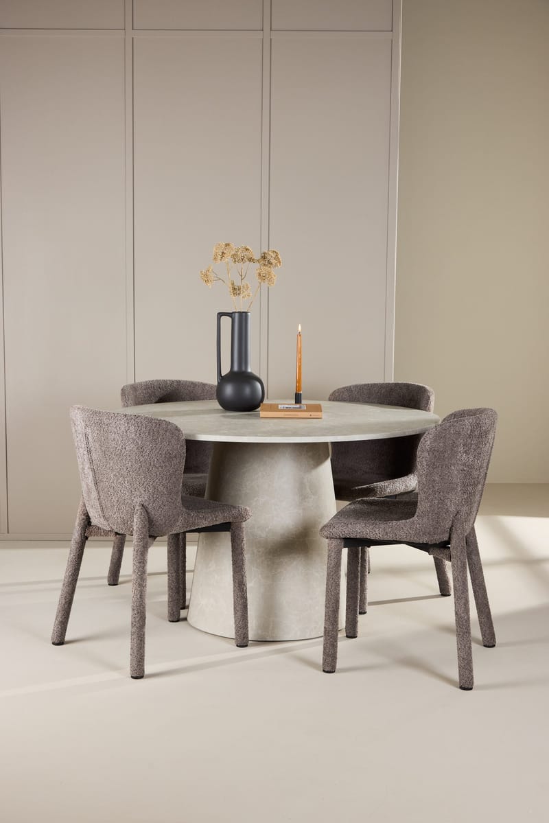 Rund matgrupp Venture Home Brun Beige 4st - Møbler - Borde - Spisebordssæt