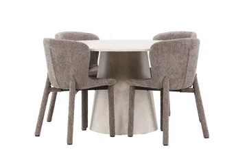 Rund matgrupp Venture Home Brun Beige 4st - Møbler - Borde - Spisebordssæt